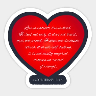 Inspirational Love Bible Verse Valentine's Day Calligraphy Sticker